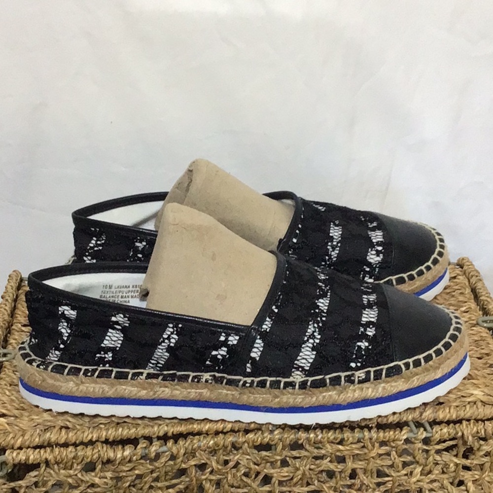 Kenzie Black White Espadrilles Sz 10 - Picture 3 of 7